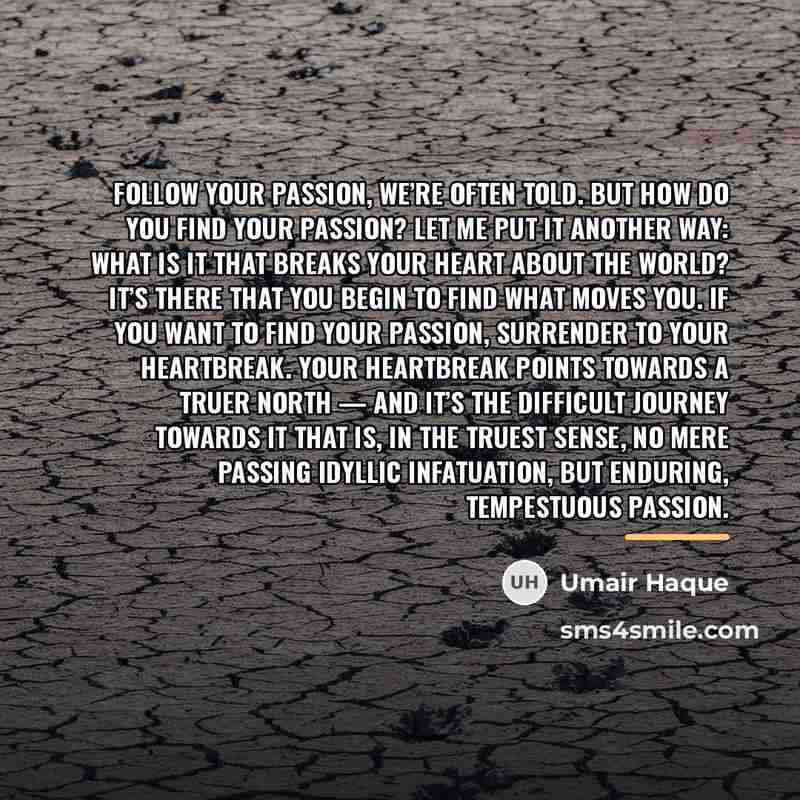 “Follow your passion, we’re often told. But how do you…” quote by Umair Haque