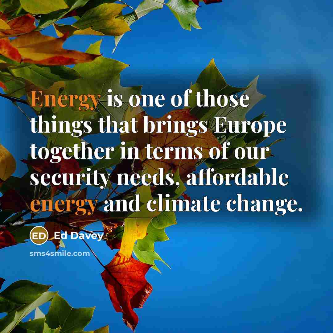 “Energy is one of those things that brings Europe together…” quote by Ed Davey