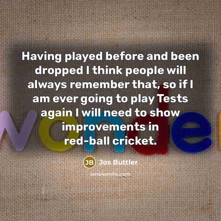 “Having played before and been dropped I think people will…” quote by Jos Buttler