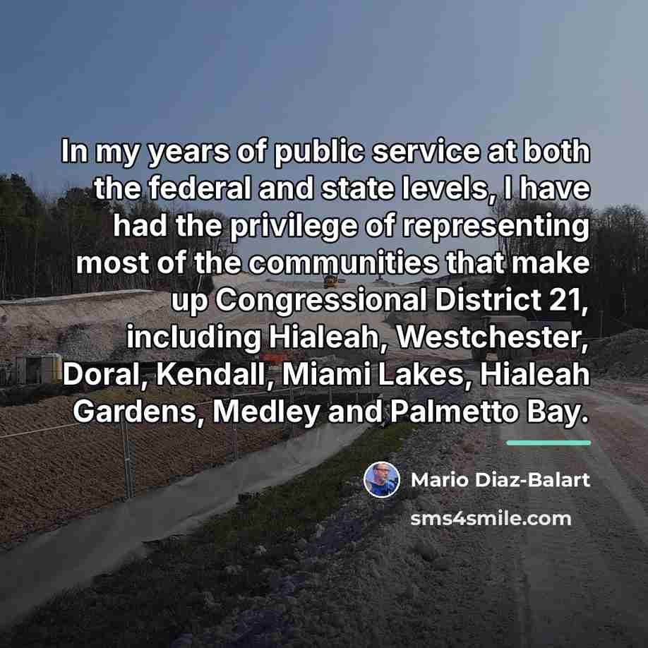 “In my years of public service at both the federal…” quote by Mario Diaz-Balart