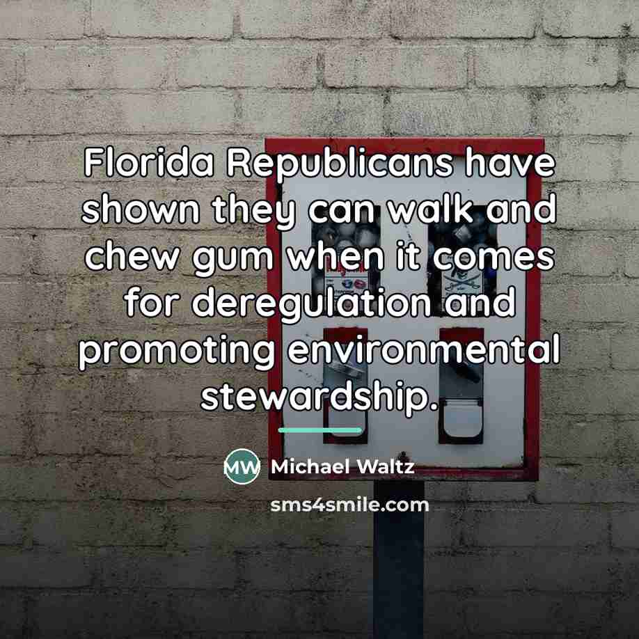 “Florida Republicans have shown they can walk and chew gum…” quote by Michael Waltz