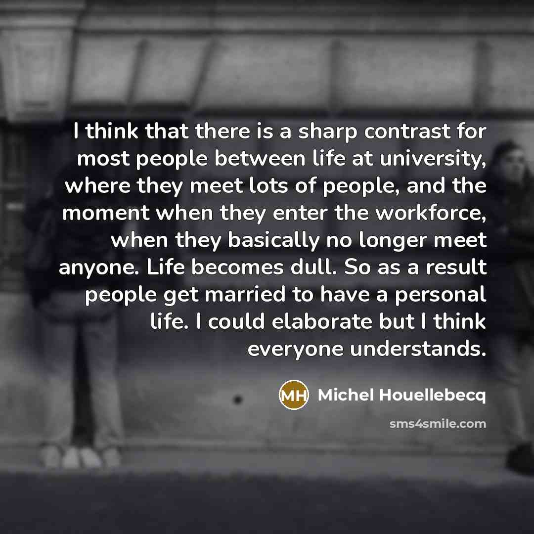 “I think that there is a sharp contrast for most…” quote by Michel Houellebecq