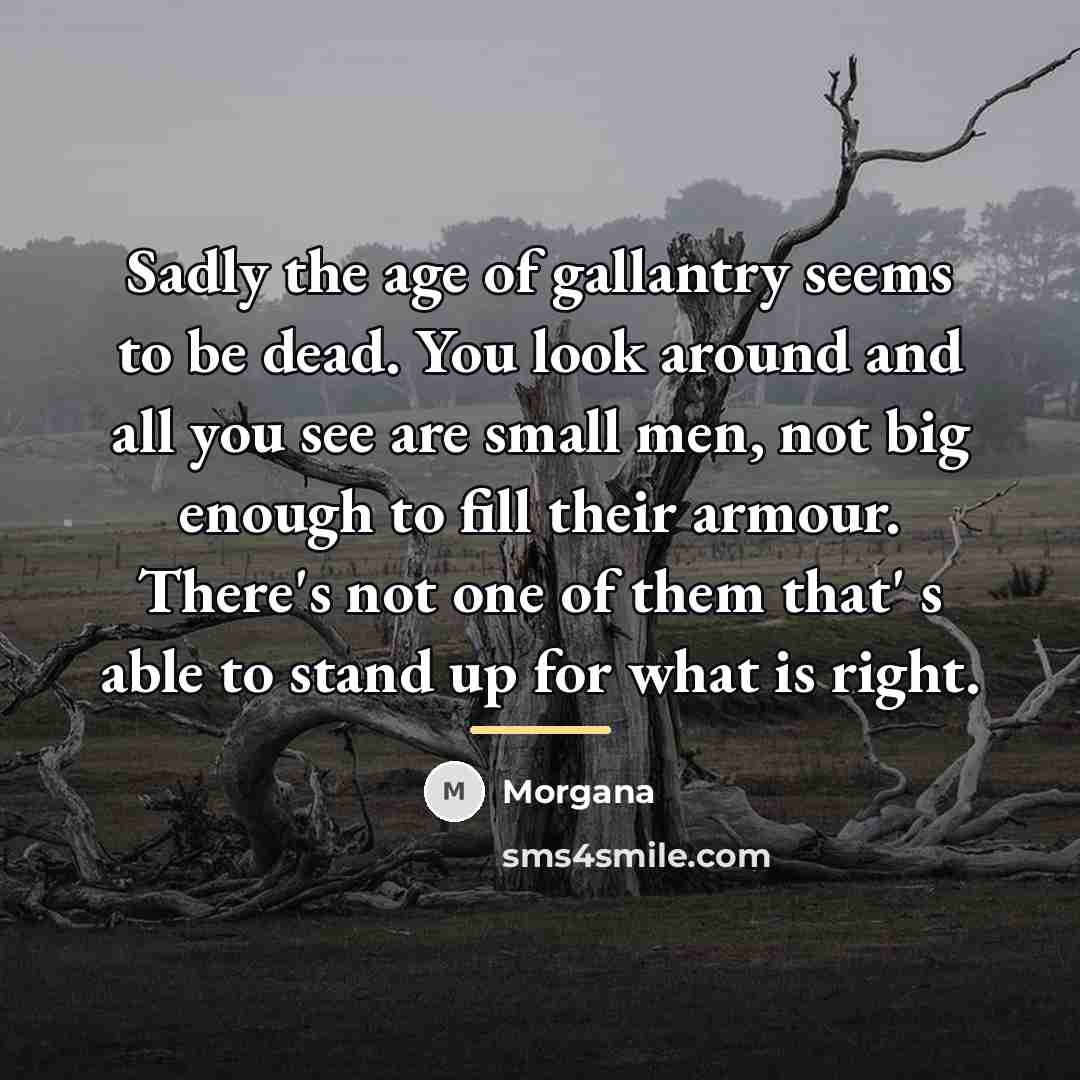 “Sadly the age of gallantry seems to be dead. You…” quote by Morgana