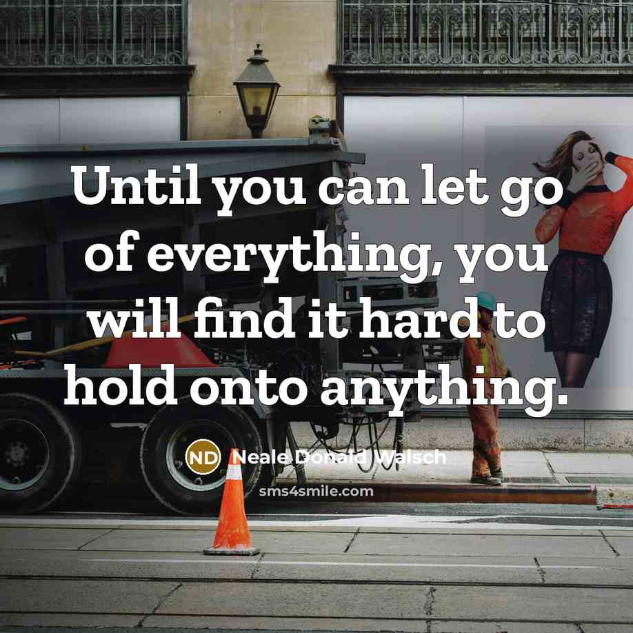 “Until you can let go of everything, you will find…” quote by Neale Donald Walsch