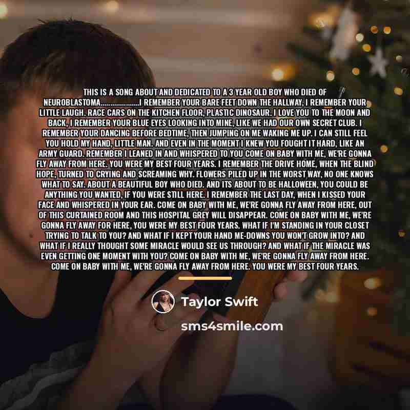 “This is a song about and dedicated to a 3…” quote by Taylor Swift