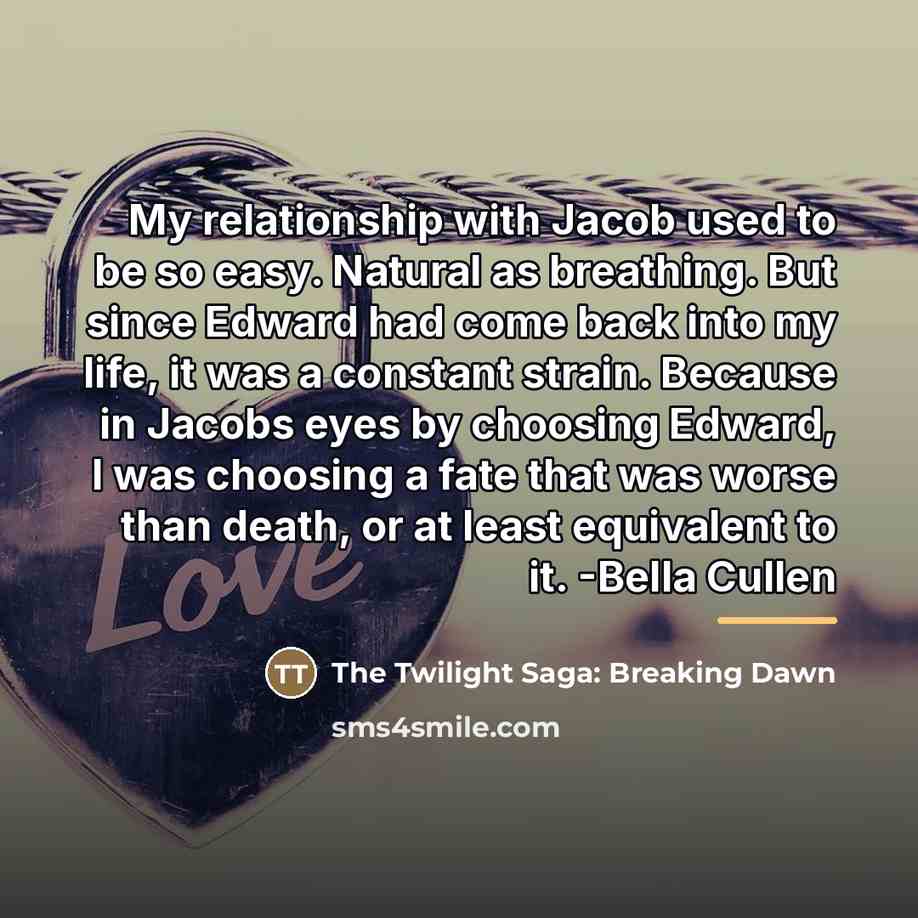 “My relationship with Jacob used to be so easy. Natural…” quote by The Twilight Saga: Breaking Dawn