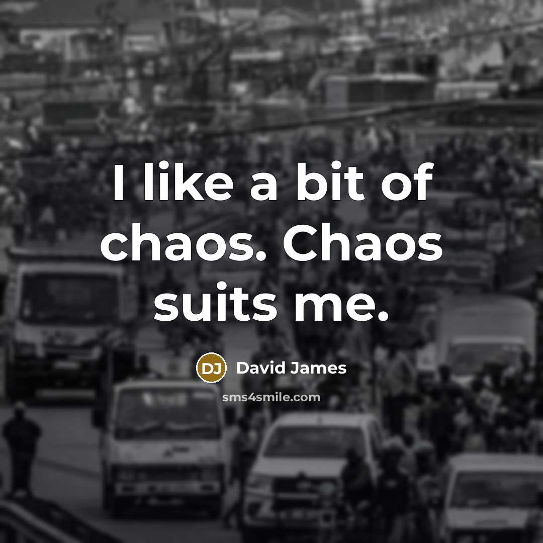 “I like a bit of chaos. Chaos suits me.…” quote by David James