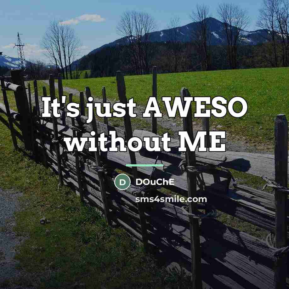 “It's just AWESO without ME…” quote by DOuChE