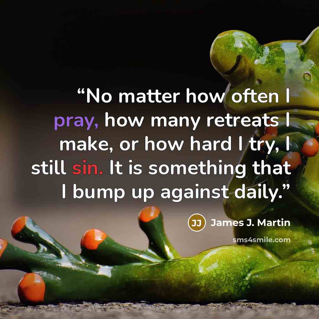 “No matter how often I pray, how many retreats I make, or how hard I try, I still sin. It is something that I bump up against daily.” quote by James J. Martin