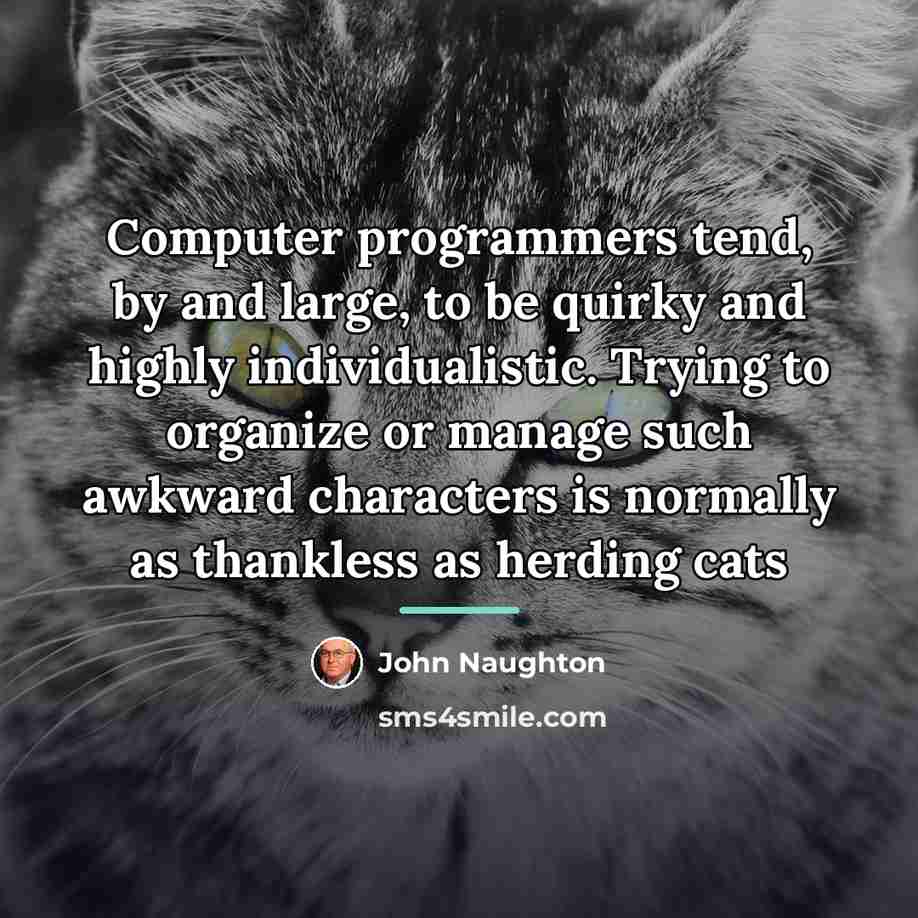 “Computer programmers tend, by and large, to be quirky and…” quote by John Naughton