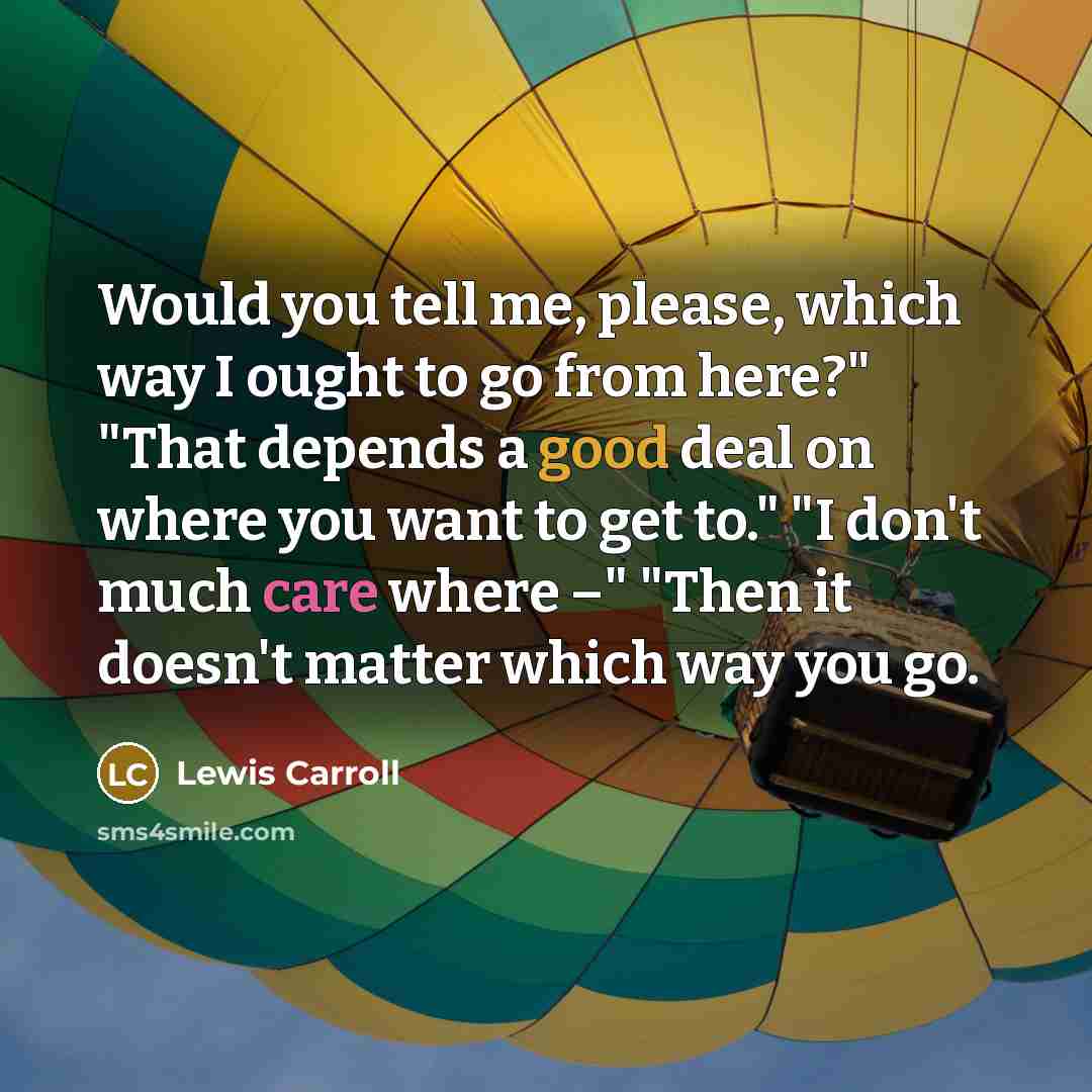 “Would you tell me, please, which way I ought to…” quote by Lewis Carroll