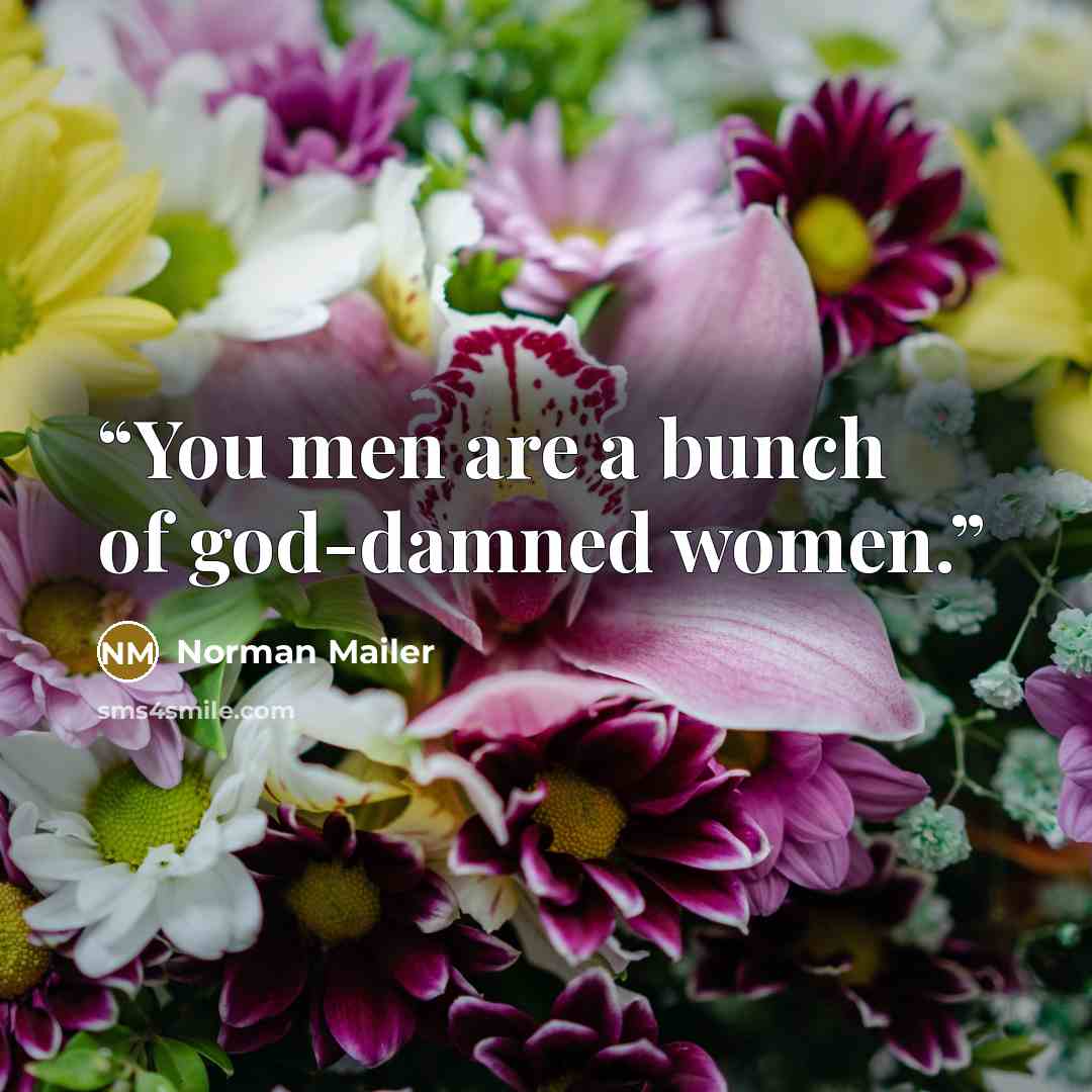 “You men are a bunch of god-damned women.” quote by Norman Mailer