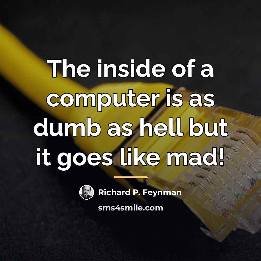 “The inside of a computer is as dumb as hell…” quote by Richard P. Feynman