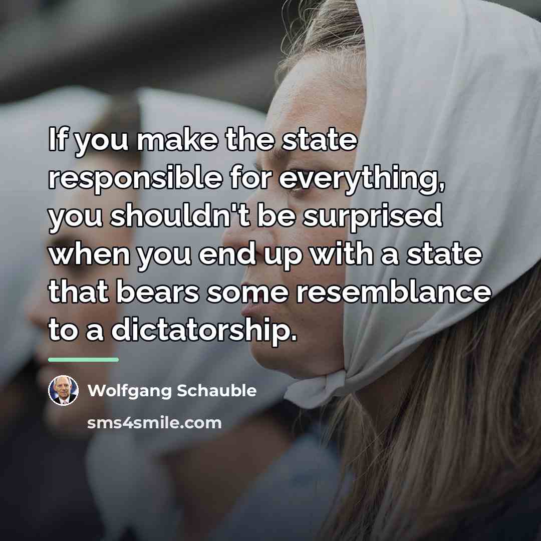 “If you make the state responsible for everything, you shouldn't…” quote by Wolfgang Schauble