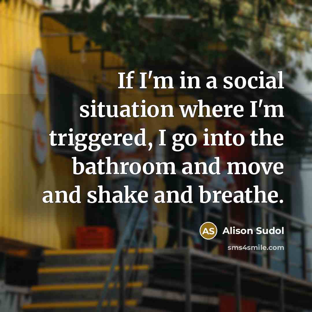 “If I'm in a social situation where I'm triggered, I…” quote by Alison Sudol