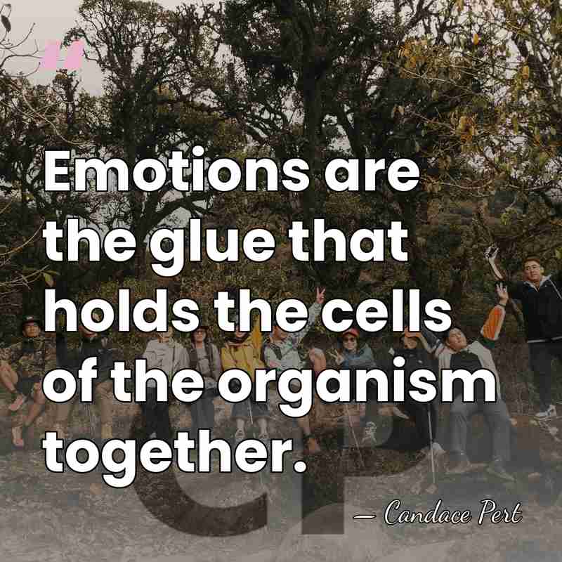 Emotions are the glue that holds the cells of the organism together. - Candace Pert