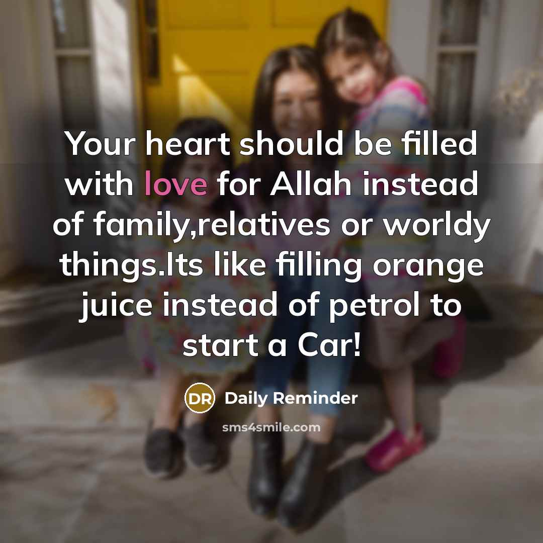 “Your heart should be filled with love for Allah instead…” quote by Daily Reminder