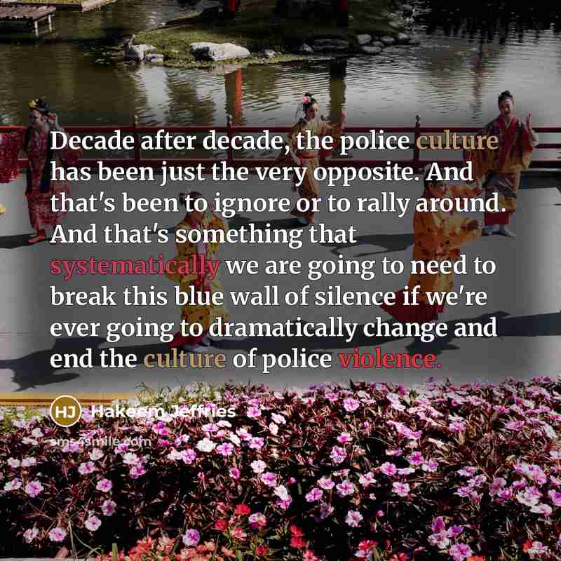 “Decade after decade, the police culture has been just the…” quote by Hakeem Jeffries