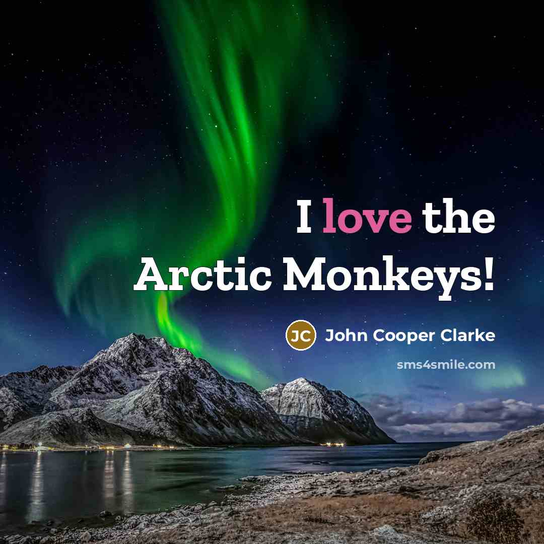 “I love the Arctic Monkeys!…” quote by John Cooper Clarke
