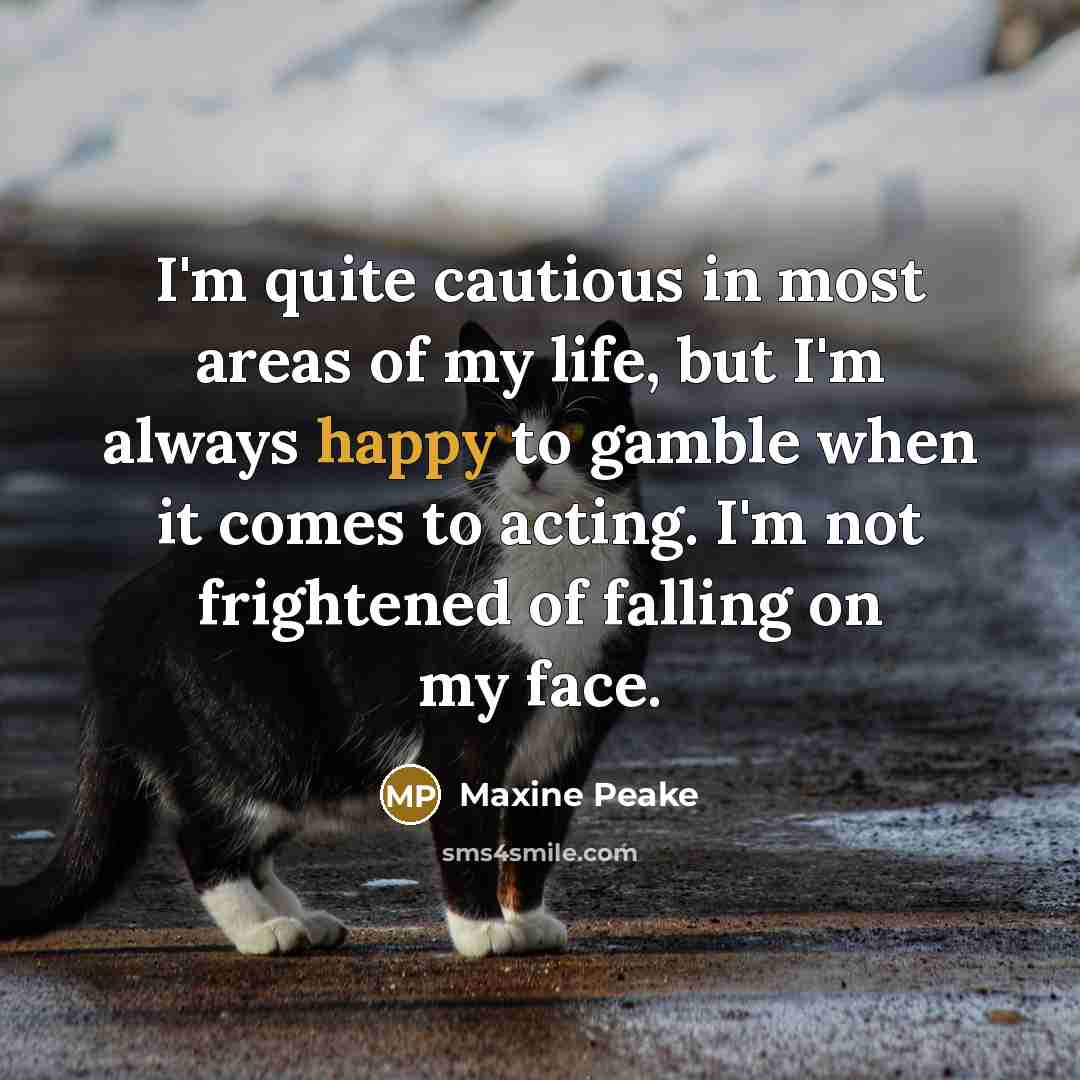 “I'm quite cautious in most areas of my life, but…” quote by Maxine Peake