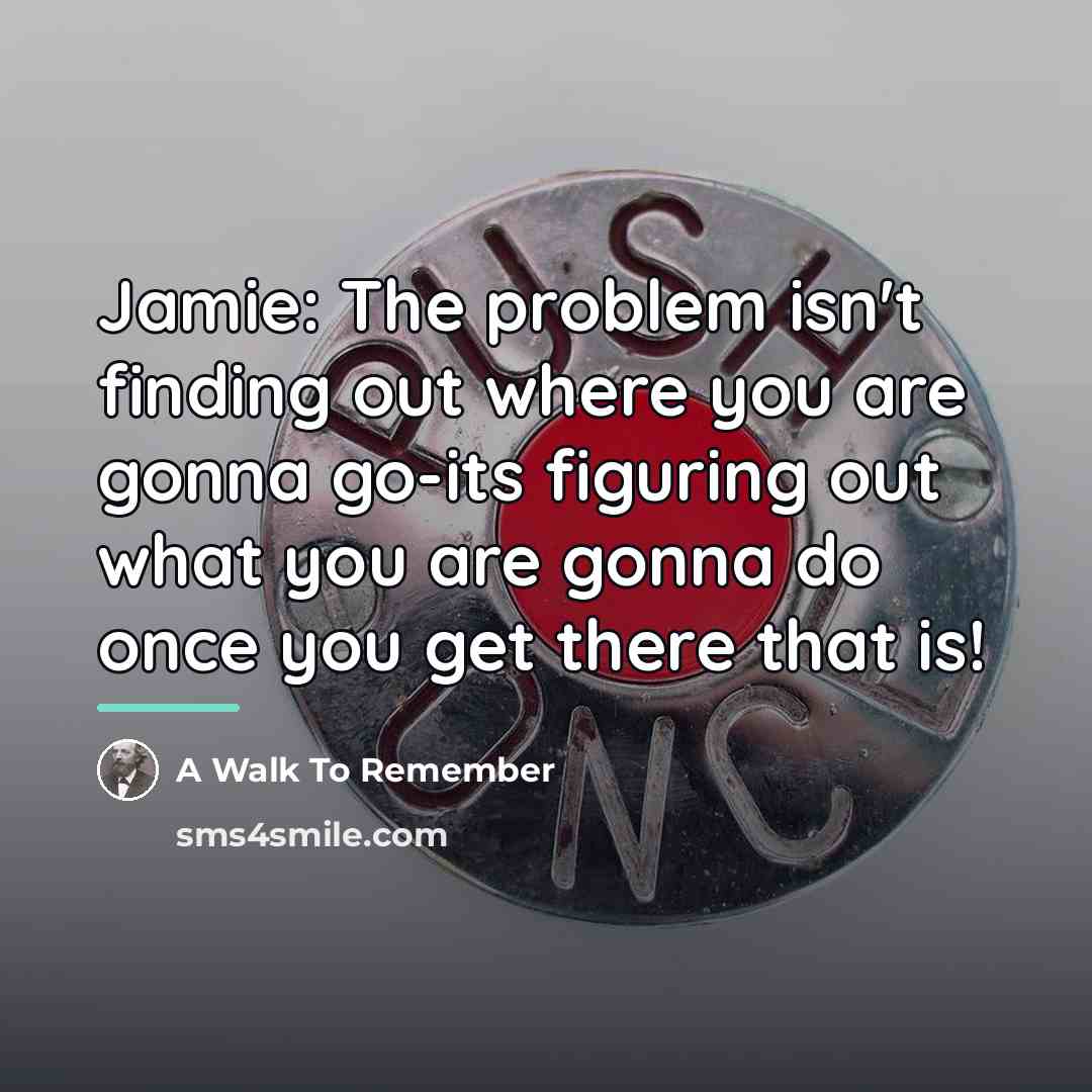 “Jamie: The problem isn't finding out where you are gonna…” quote by A Walk To Remember
