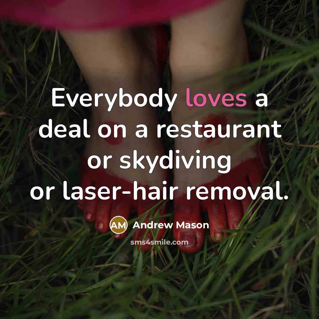 “Everybody loves a deal on a restaurant or skydiving or…” quote by Andrew Mason