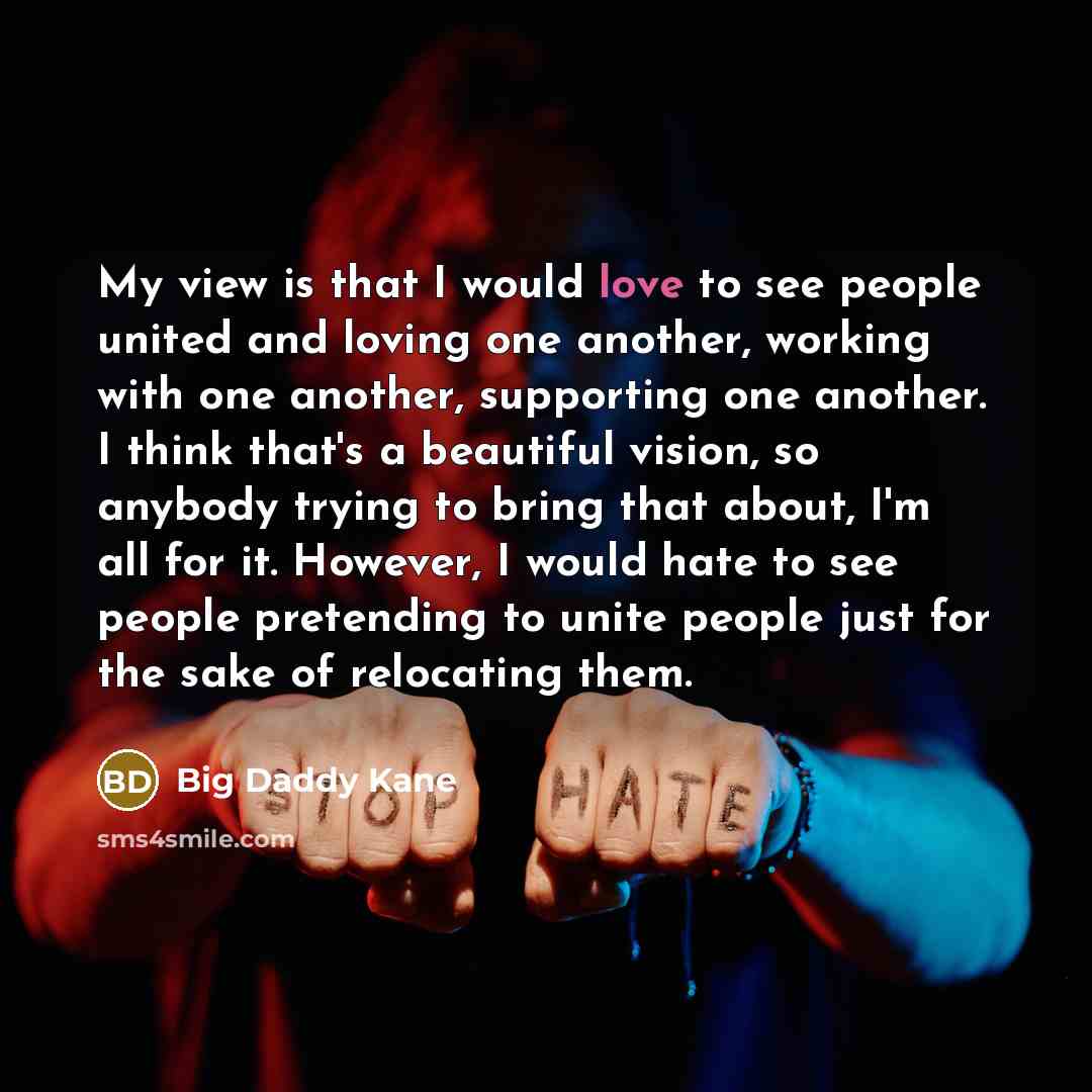 “My view is that I would love to see people…” quote by Big Daddy Kane