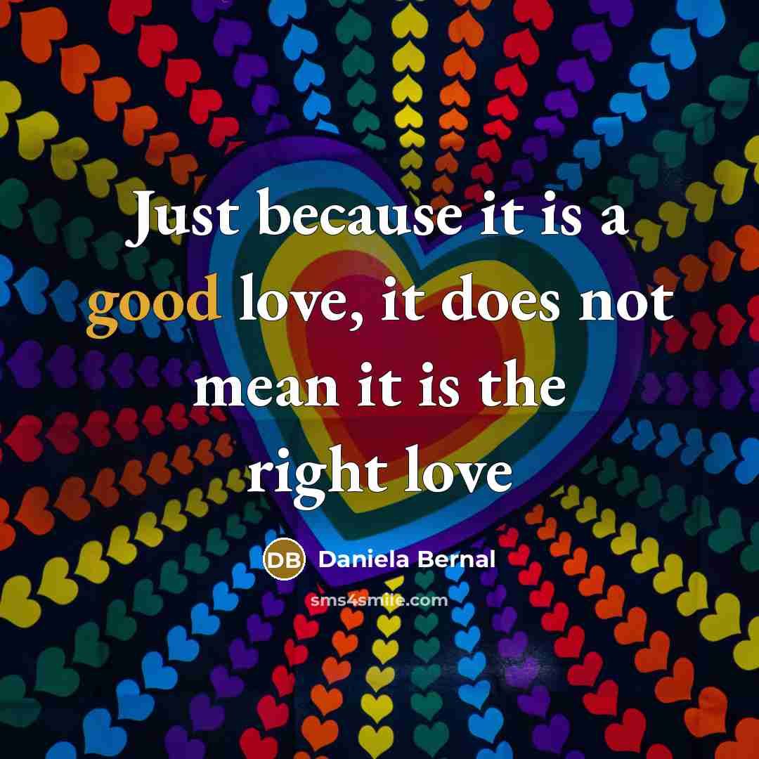 “Just because it is a good love, it does not…” quote by Daniela Bernal