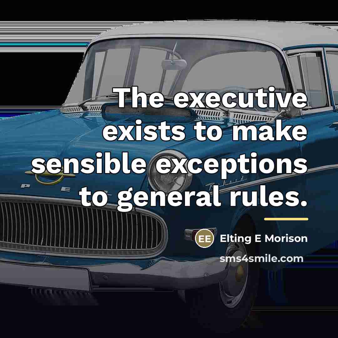 “The executive exists to make sensible exceptions to general rules.…” quote by Anonymous