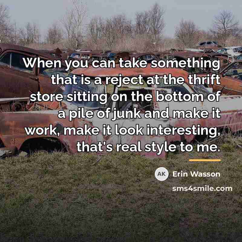 “When you can take something that is a reject at…” quote by Erin Wasson