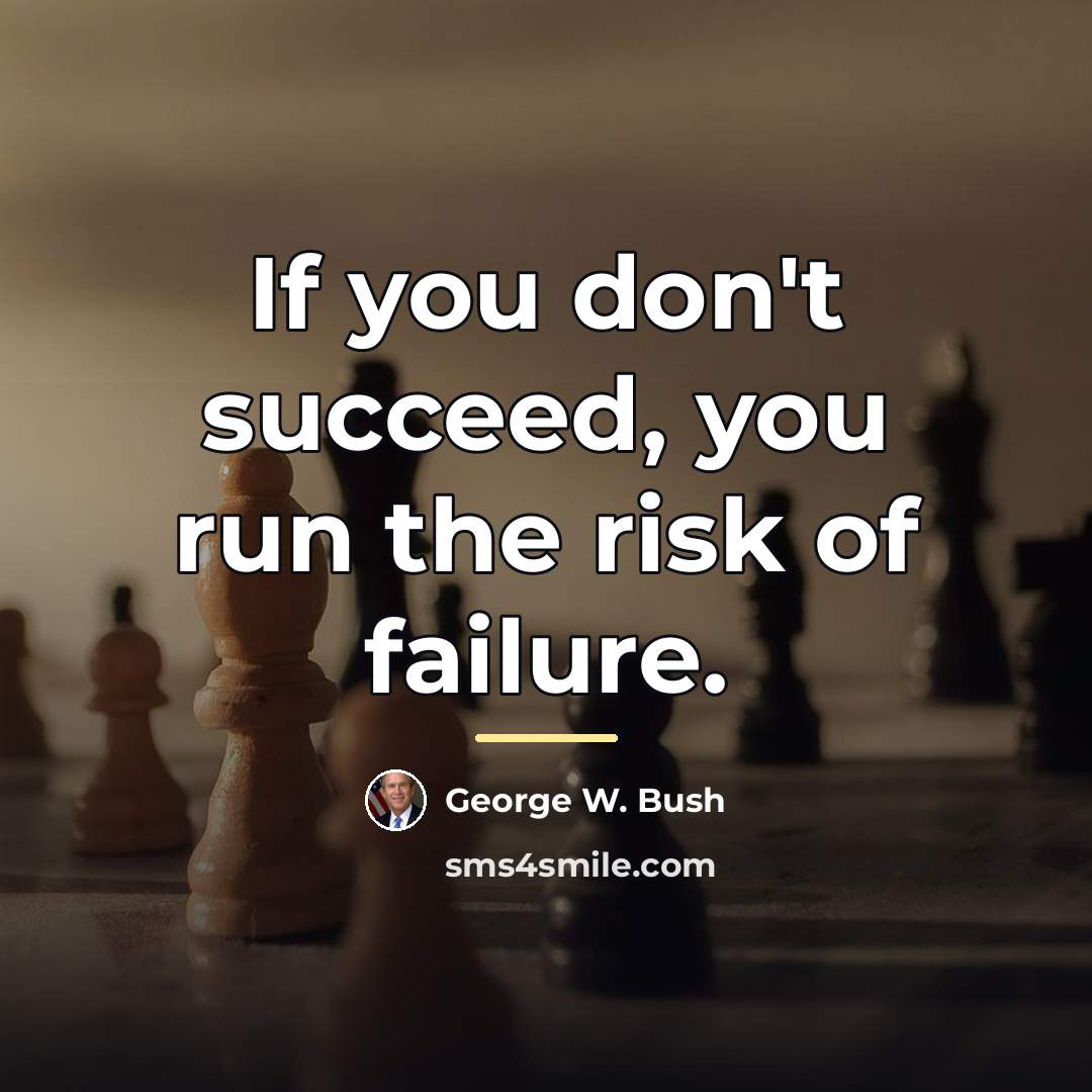 “If you don't succeed, you run the risk of failure.…” quote by George W. Bush