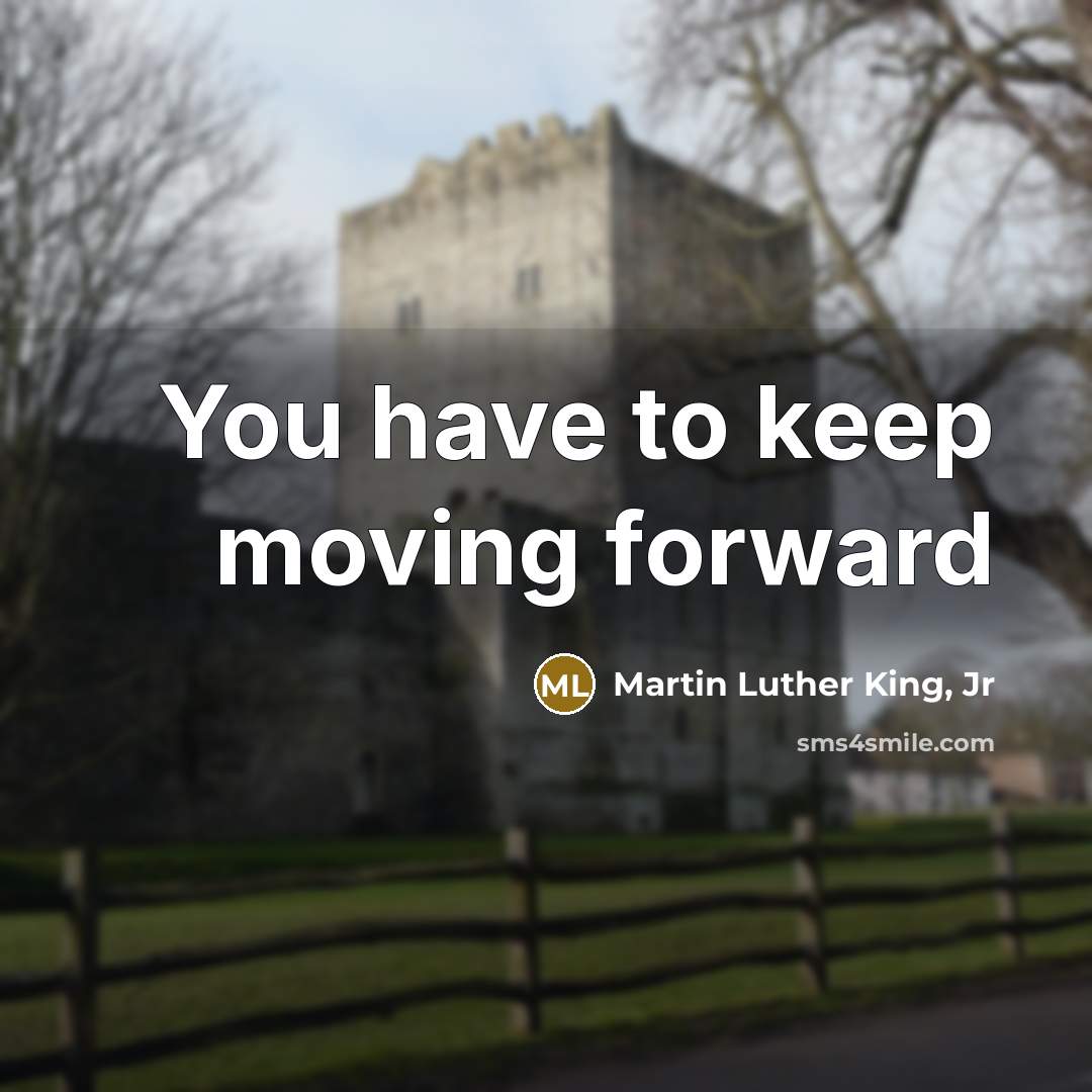“You have to keep moving forward…” quote by Martin Luther King, Jr