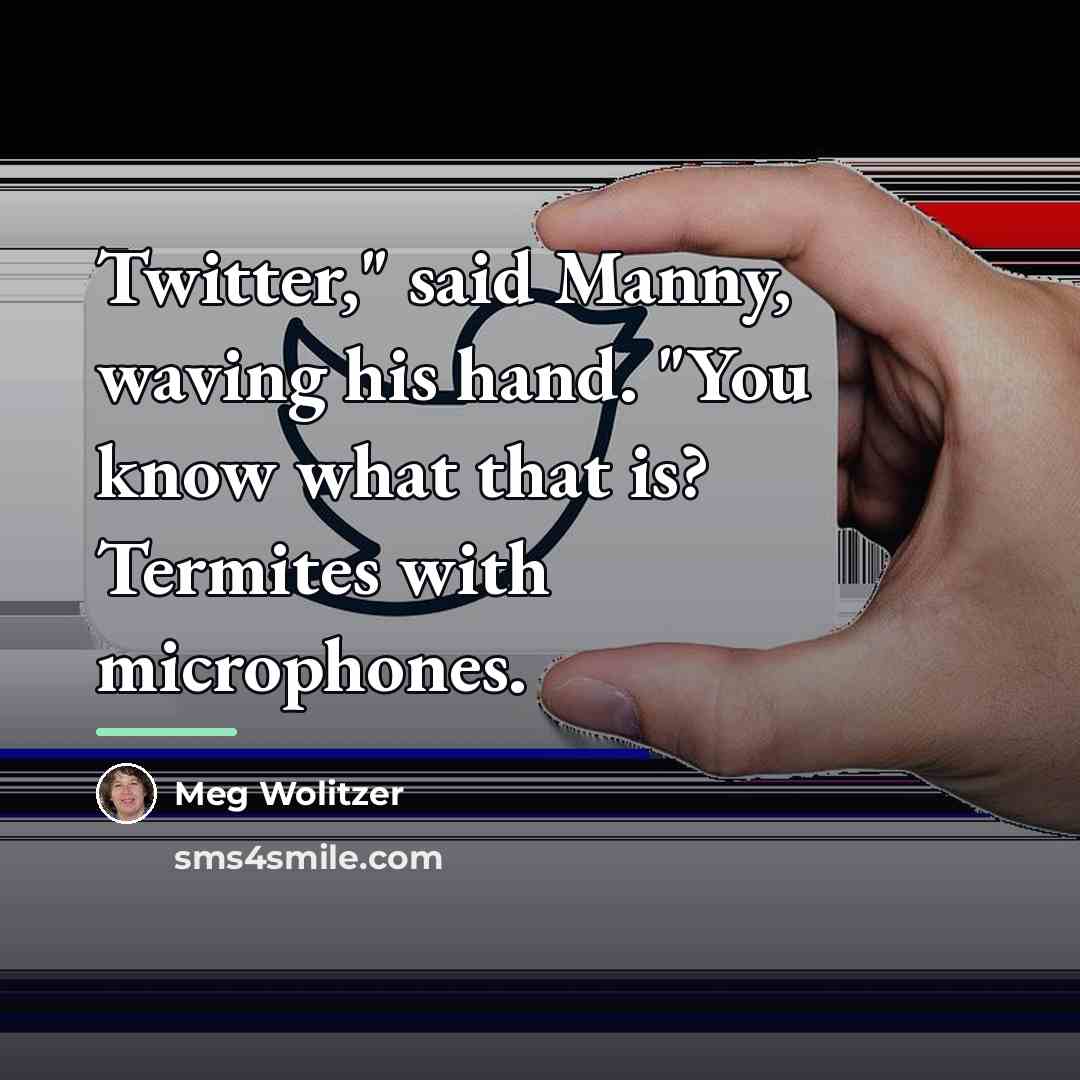 “Twitter," said Manny, waving his hand. "You know what that…” quote by Meg Wolitzer