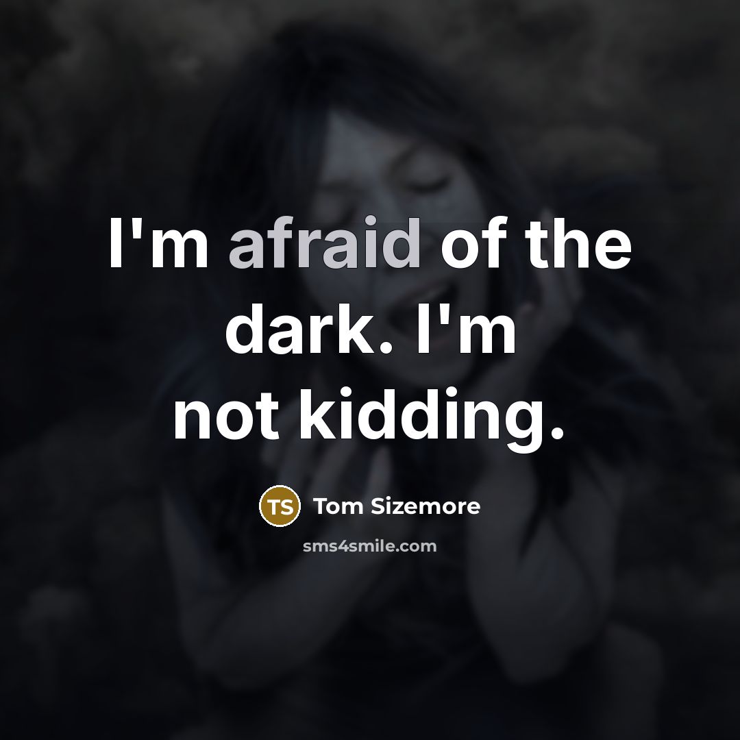 “I'm afraid of the dark. I'm not kidding.…” quote by Tom Sizemore