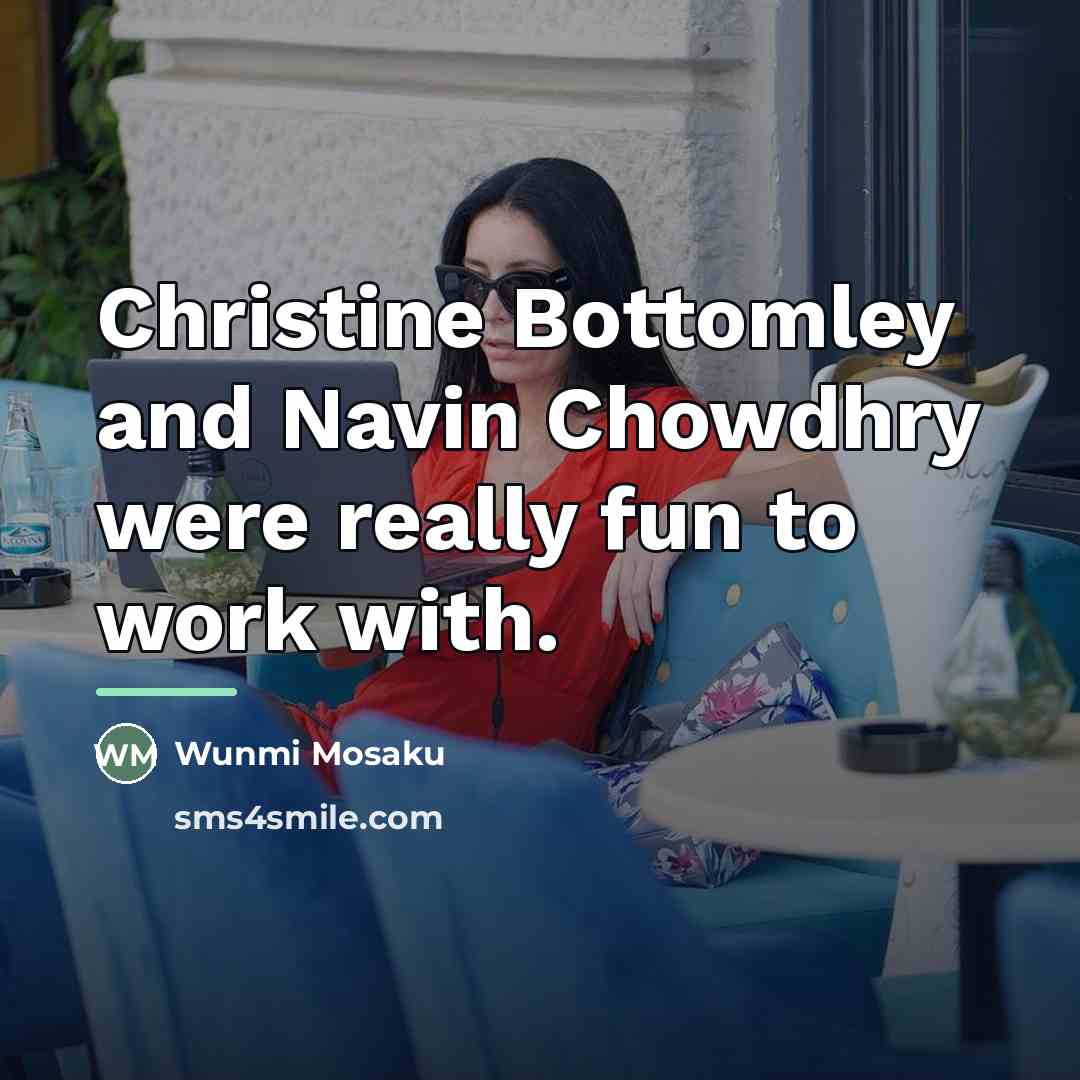 “Christine Bottomley and Navin Chowdhry were really fun to work…” quote by Wunmi Mosaku