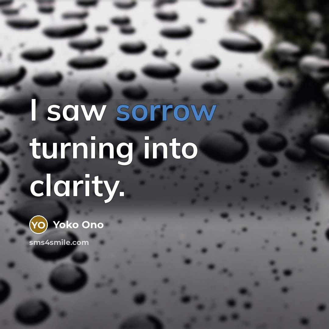 “I saw sorrow turning into clarity.…” quote by Yoko Ono