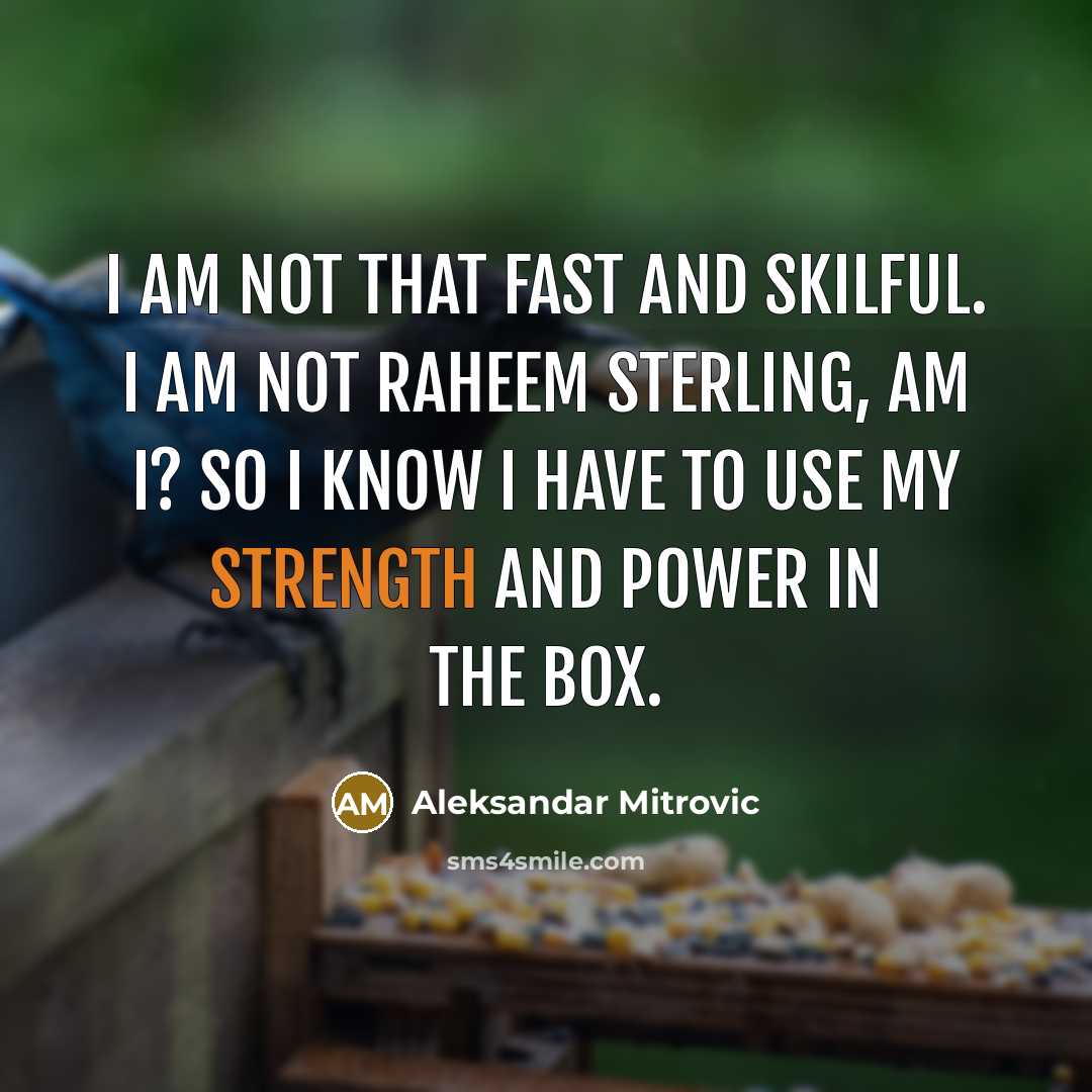 “I am not that fast and skilful. I am not…” quote by Aleksandar Mitrovic