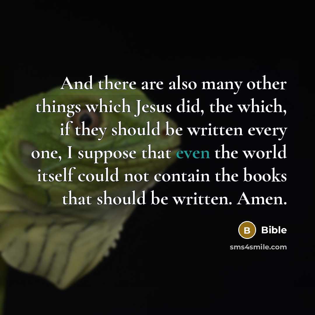“And there are also many other things which Jesus did,…” quote by Bible