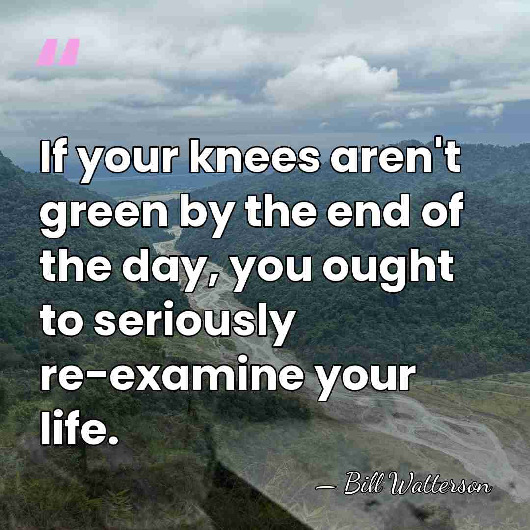 If your knees aren't green by the end of the day, you&hellip; - Bill Watterson