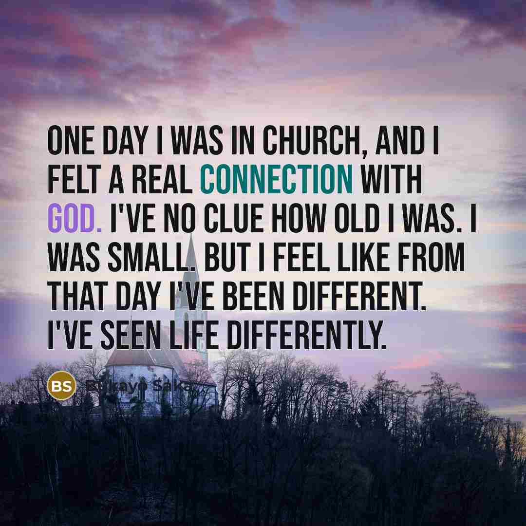 “One day I was in church, and I felt a…” quote by Bukayo Saka