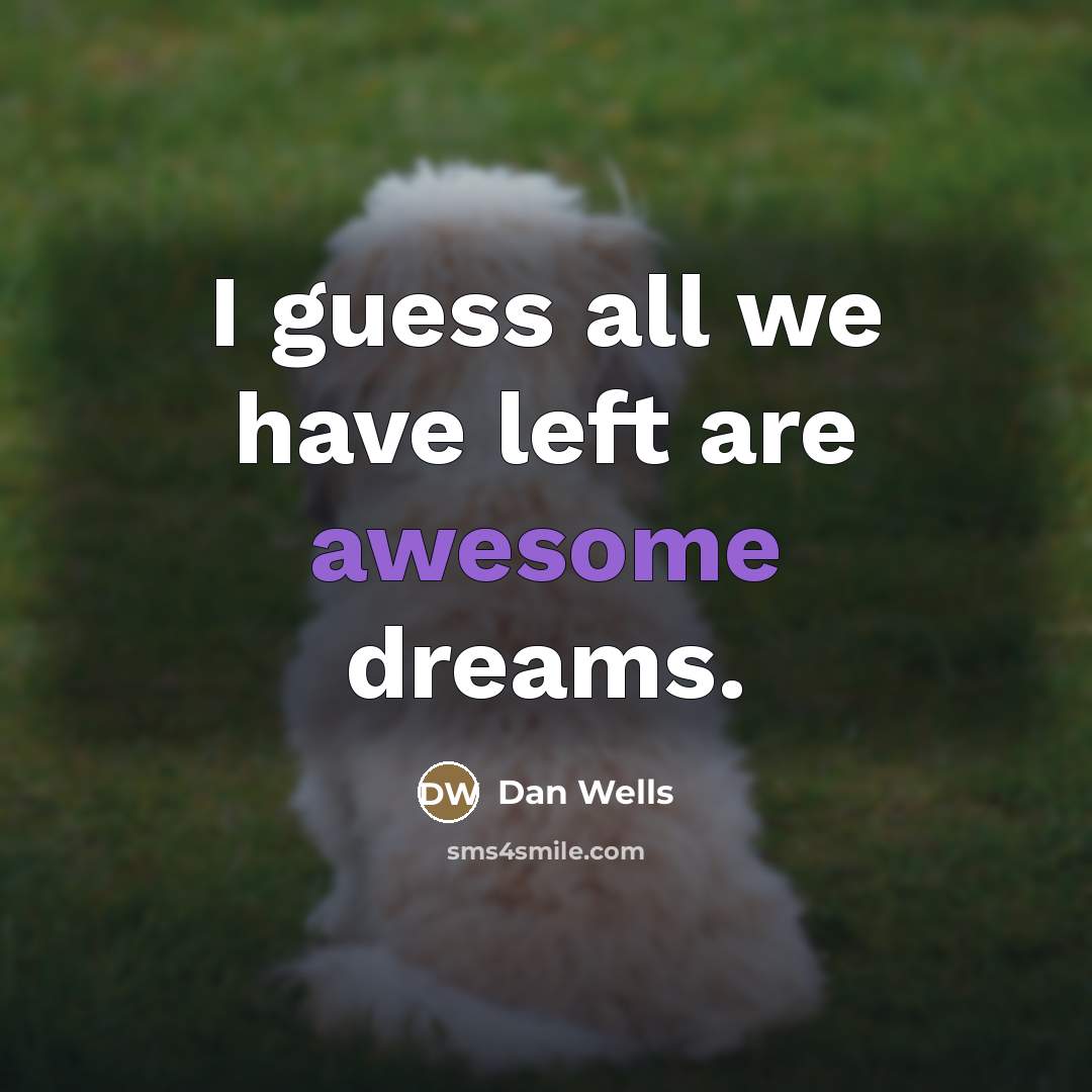 “I guess all we have left are awesome dreams.…” quote by Dan Wells