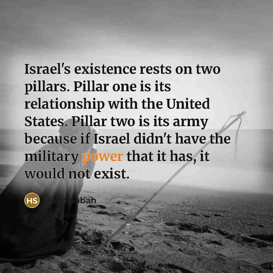 “Israel's existence rests on two pillars. Pillar one is its…” quote by Haim Saban