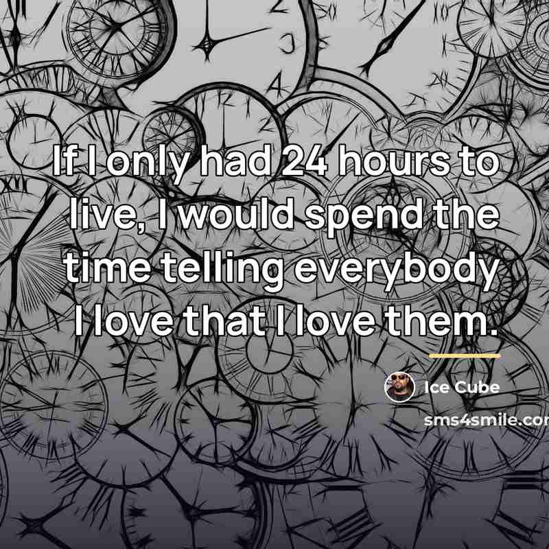 “If I only had 24 hours to live, I would…” quote by Ice Cube
