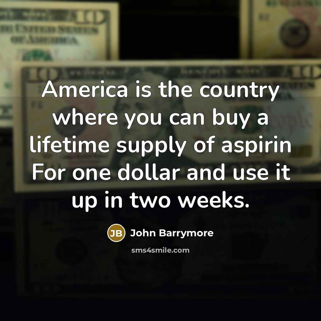 “America is the country where you can buy a lifetime…” quote by John Barrymore