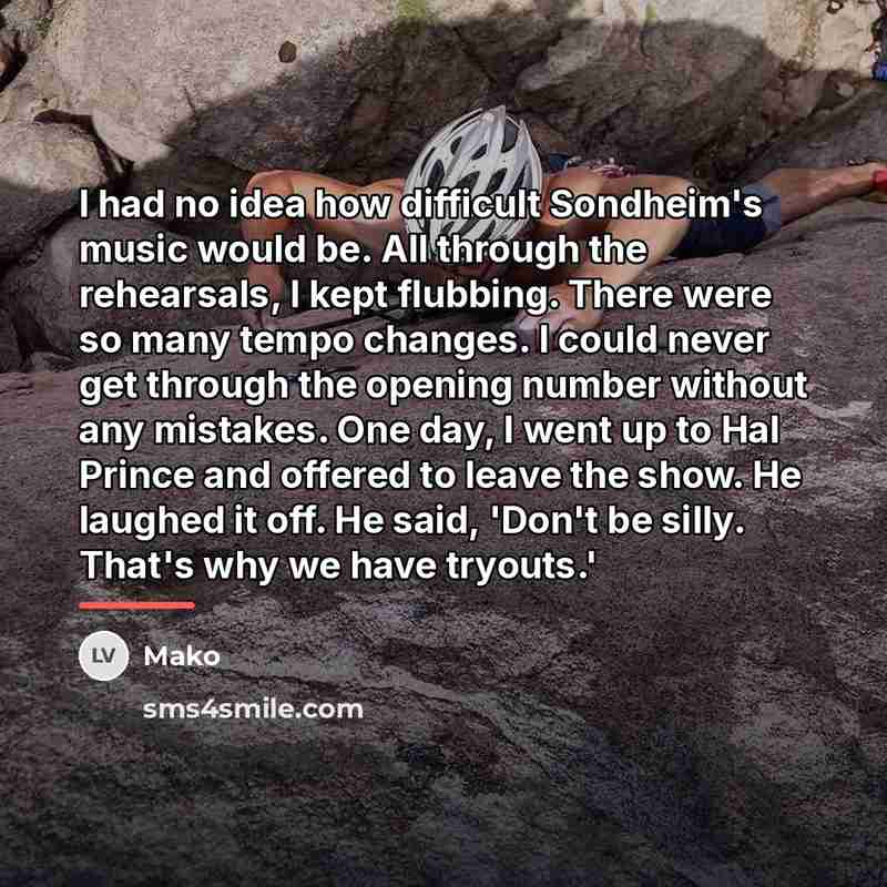 “I had no idea how difficult Sondheim's music would be.…” quote by Mako