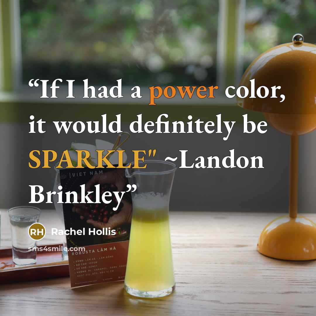 “If I had a power color, it would definitely be SPARKLE" ~Landon Brinkley” quote by Rachel Hollis