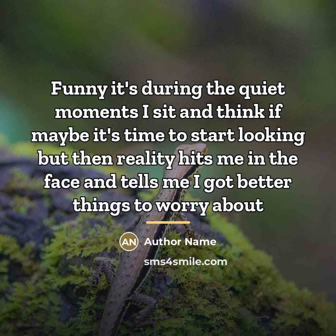 “Funny it's during the quiet moments I sit and think…” quote by Author Name
