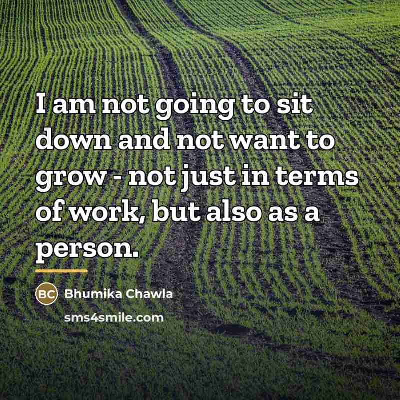 “I am not going to sit down and not want…” quote by Bhumika Chawla