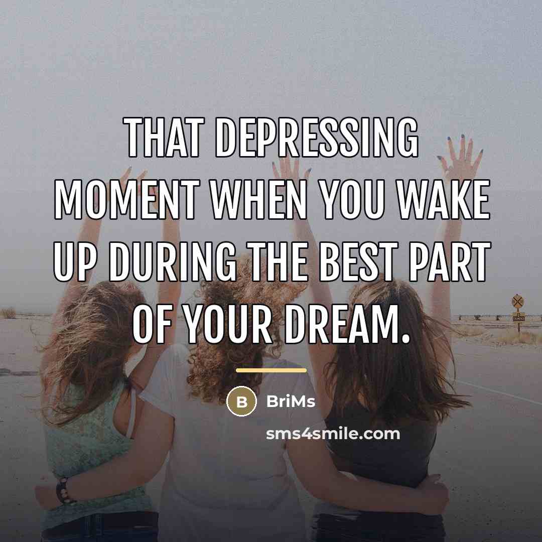 “That depressing moment when you wake up during the best…” quote by BriMs