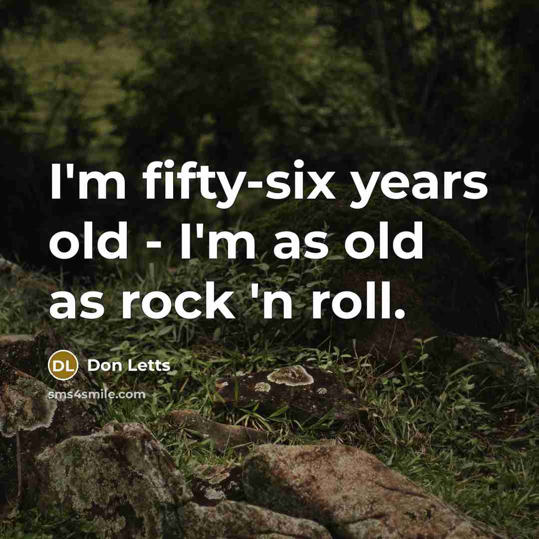 “I'm fifty-six years old - I'm as old as rock…” quote by Don Letts